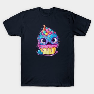 Kawaii Zombie Food Monsters: When the Cuties Bite Back - A Playful and Spooky Culinary Adventure!" T-Shirt